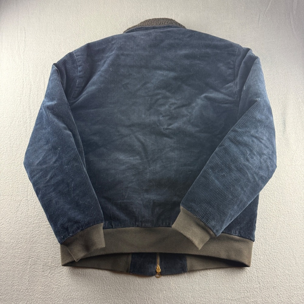 Bonobos Bomber Jacket Men's L Blue Corduroy Sherpa Collar Flap Pockets Quilted - Picture 3 of 10
